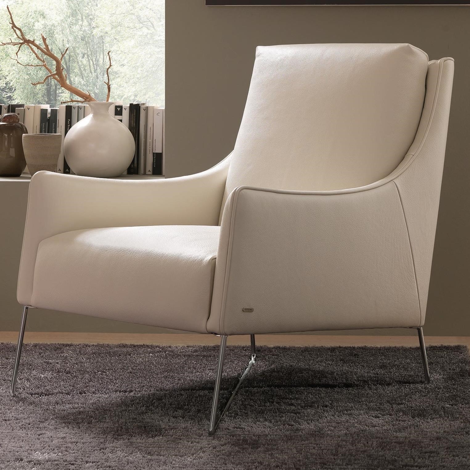Natuzzi Editions Vanessa B903003 Contemporary Chair with Tapered Arms Sadler's Home